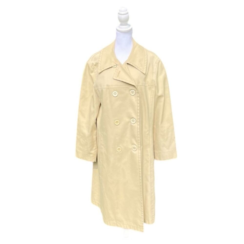 Vintage 70s London Fog Tan Double Breasted Trench Coat size Large